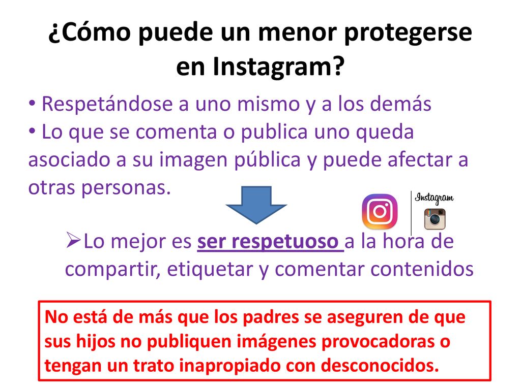 ¿Cómo puede un menor protegerse en Instagram