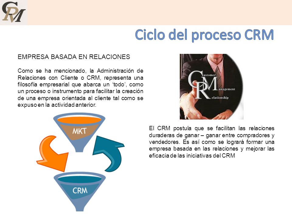 Ciclo del proceso CRM EMPRESA BASADA EN RELACIONES