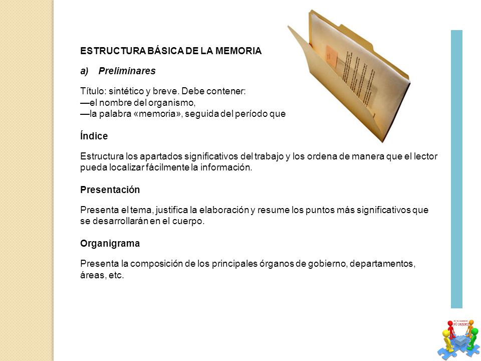 ESTRUCTURA BÁSICA DE LA MEMORIA