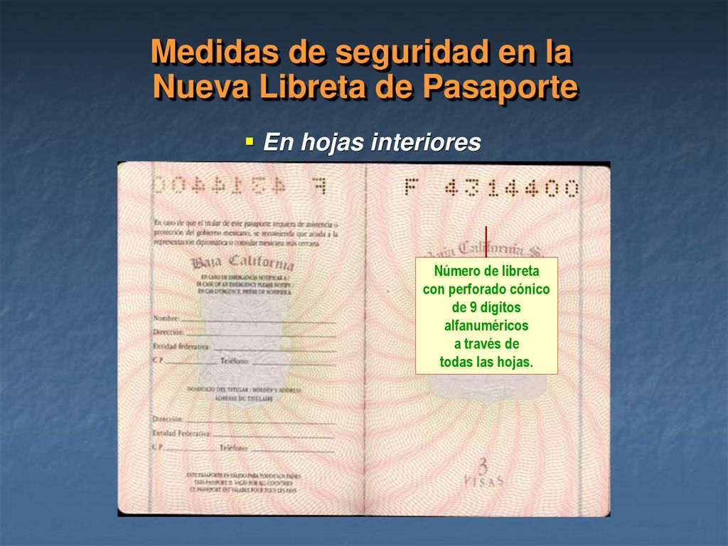 Medidas de seguridad en la Nueva Libreta de Pasaporte