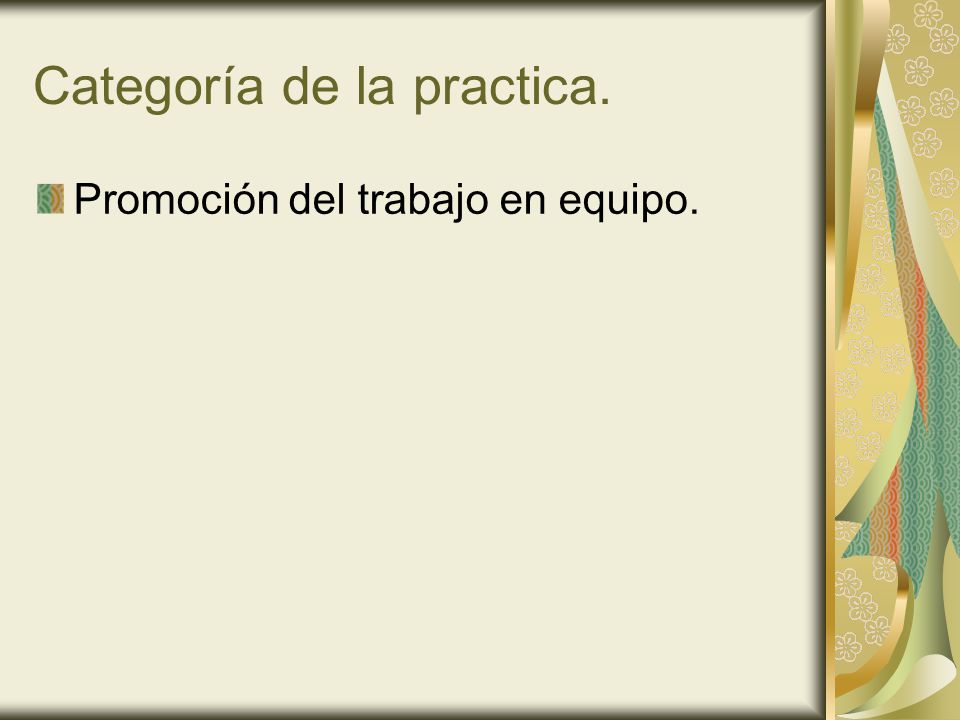 Categoría de la practica.