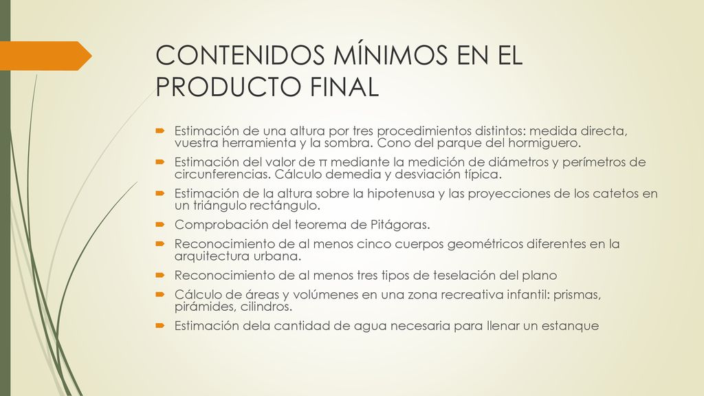 CONTENIDOS MÍNIMOS EN EL PRODUCTO FINAL