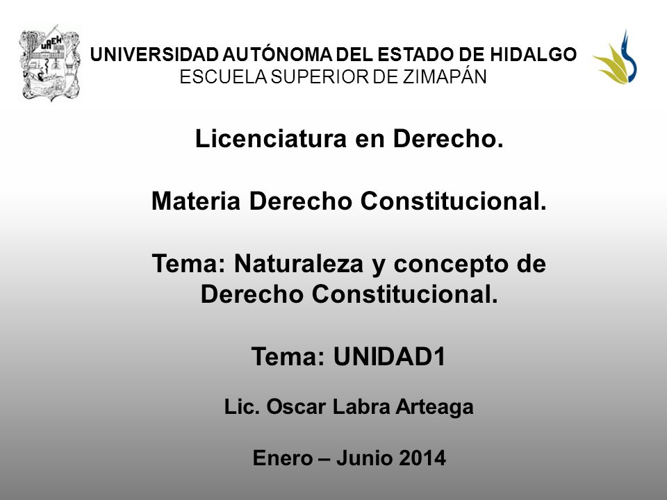Licenciatura en Derecho. Materia Derecho Constitucional.