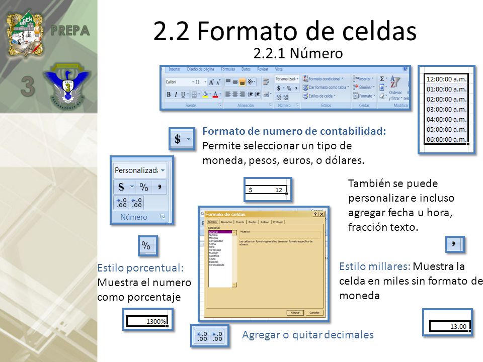 2.2 Formato de celdas Número