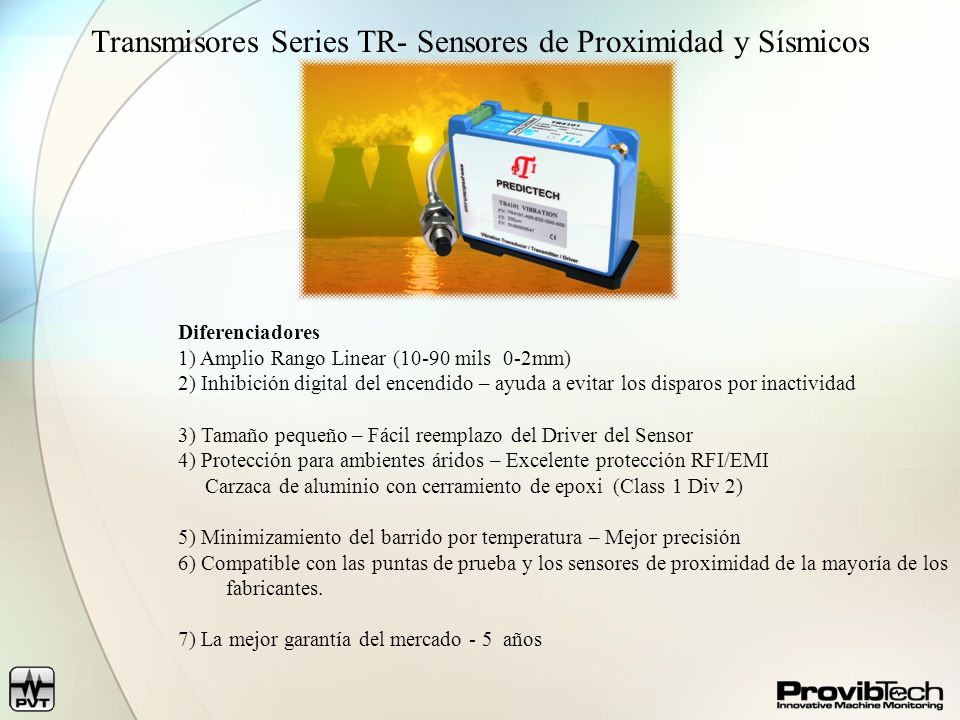 Transmisores Series TR- Sensores de Proximidad y Sísmicos