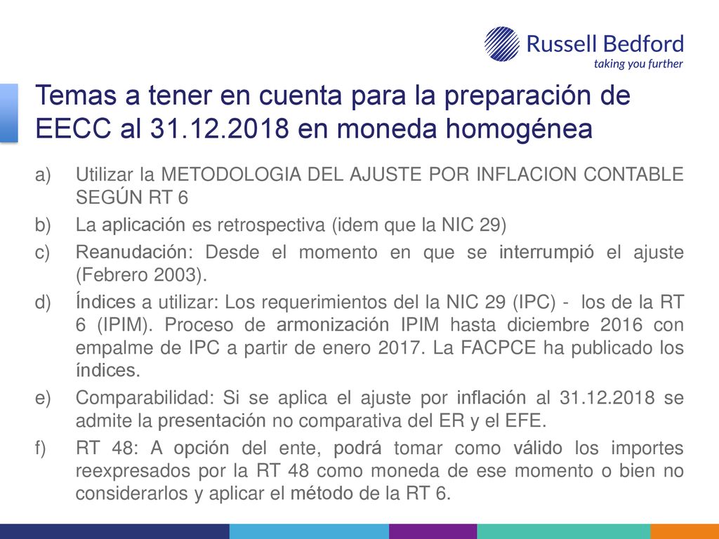 Temas a tener en cuenta para la preparación de EECC al