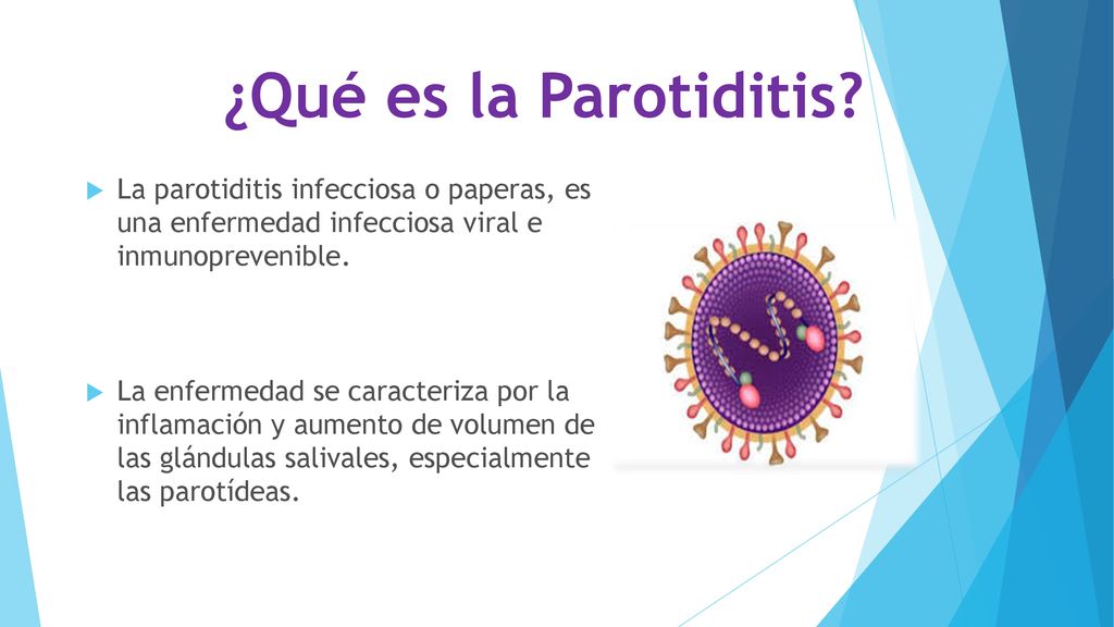 ¿Qué es la Parotiditis La parotiditis infecciosa o paperas, es una enfermedad infecciosa viral e inmunoprevenible.