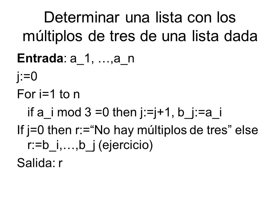 Determinar una lista con los múltiplos de tres de una lista dada