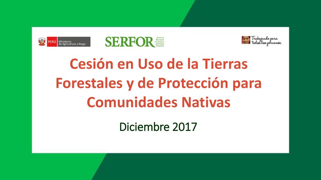 Cesión en Uso de la Tierras Forestales y de Protección para Comunidades Nativas