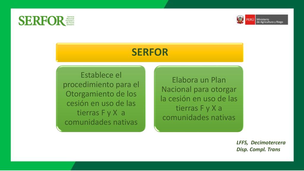 SERFOR Establece el procedimiento para el Otorgamiento de los cesión en uso de las tierras F y X a comunidades nativas.