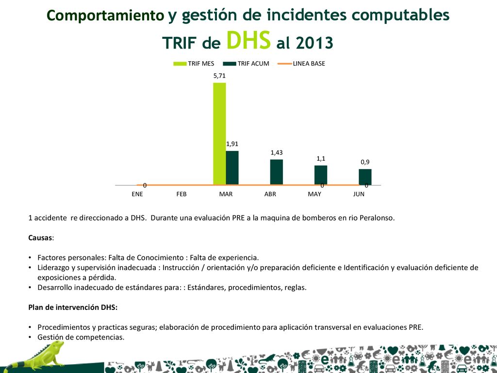 Comportamiento y gestión de incidentes computables TRIF de DHS al 2013