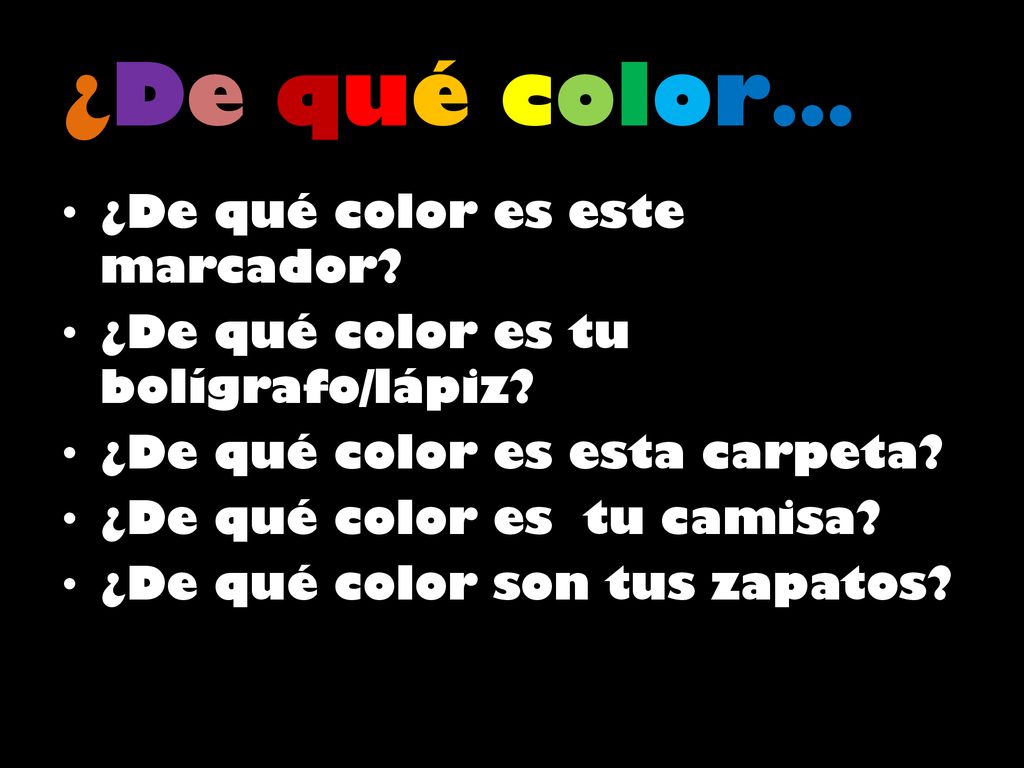 ¿De qué color… ¿De qué color es este marcador