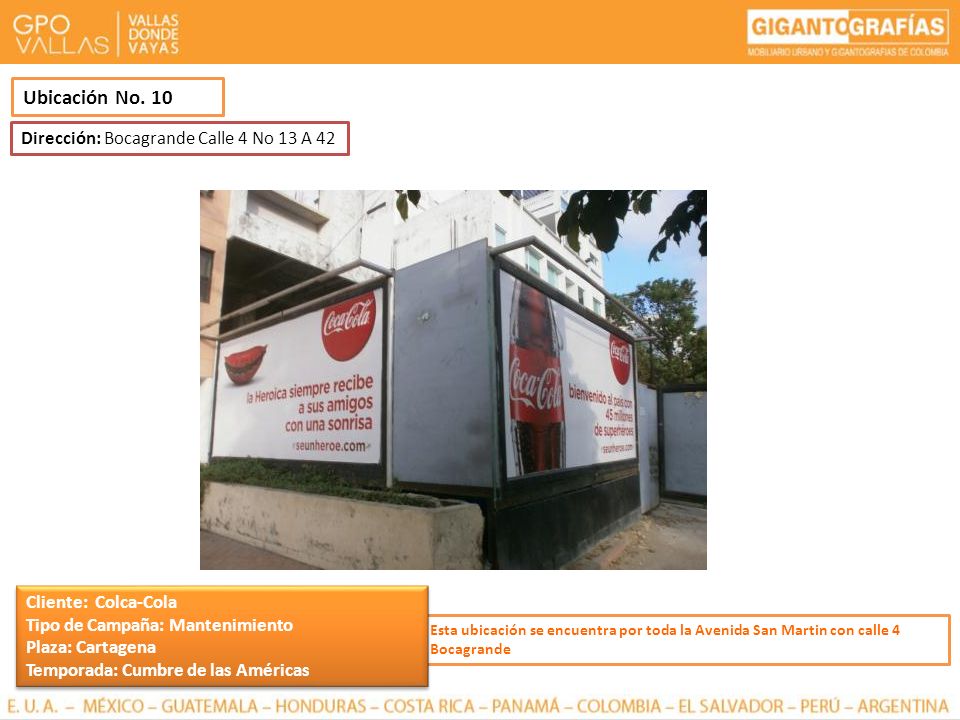 Ubicación No. 10 Dirección: Bocagrande Calle 4 No 13 A 42