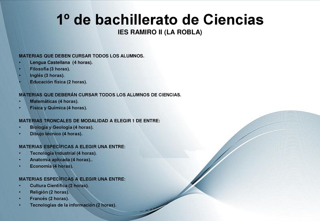 1º de bachillerato de Ciencias IES RAMIRO II (LA ROBLA)