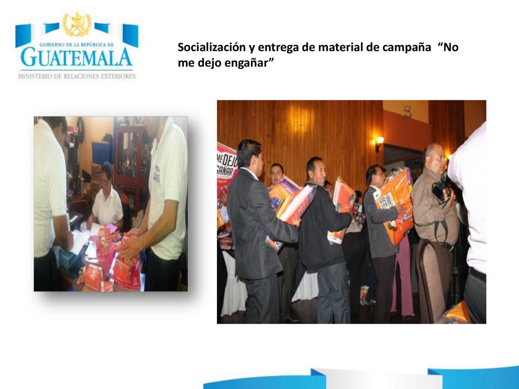 Socialización y entrega de material de campaña No me dejo engañar