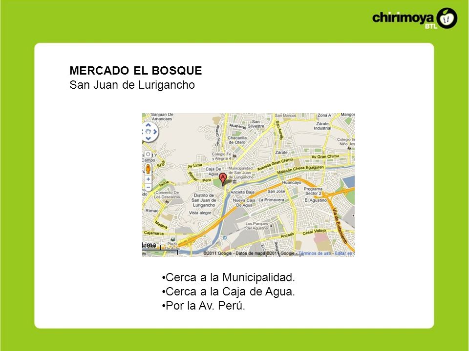MERCADO EL BOSQUE San Juan de Lurigancho. Cerca a la Municipalidad.