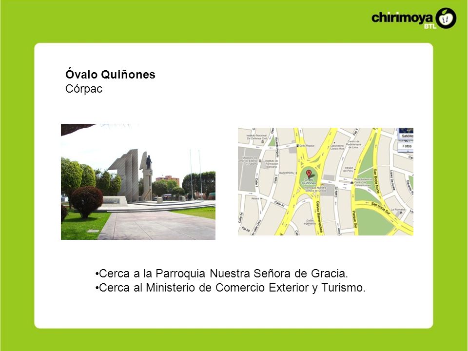 Óvalo Quiñones Córpac. Cerca a la Parroquia Nuestra Señora de Gracia.