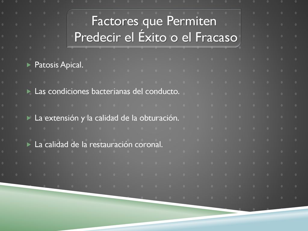 Factores que Permiten Predecir el Éxito o el Fracaso