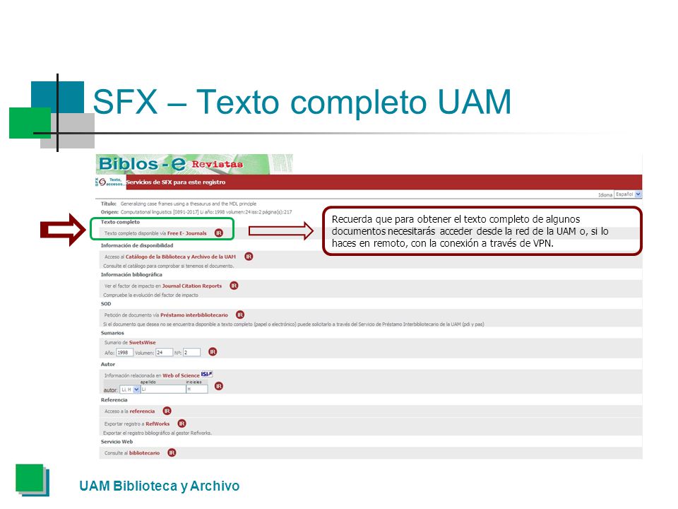 SFX – Texto completo UAM