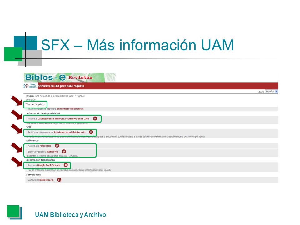 SFX – Más información UAM