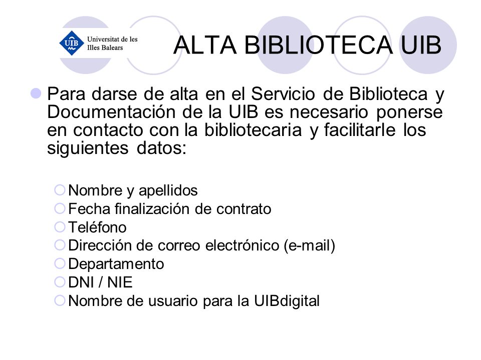 ALTA BIBLIOTECA UIB