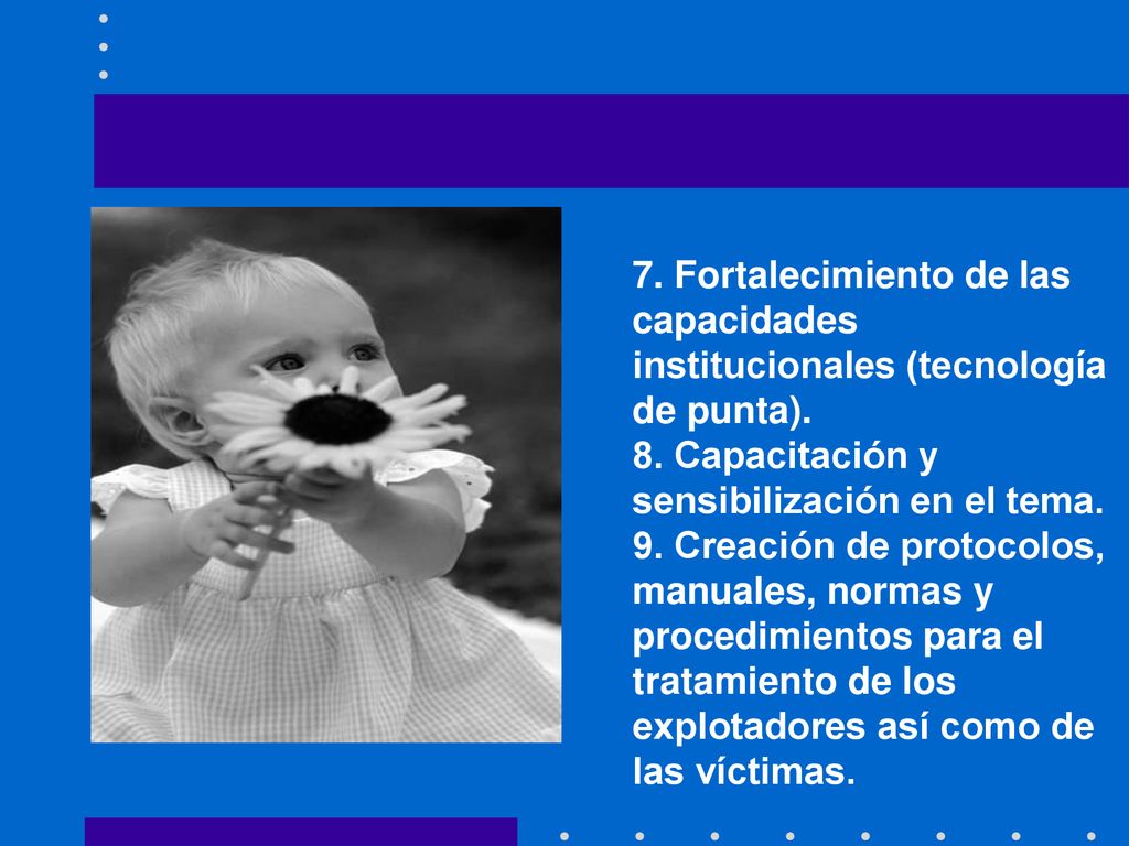 7. Fortalecimiento de las capacidades institucionales (tecnología de punta).