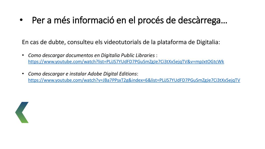 Per a més informació en el procés de descàrrega…