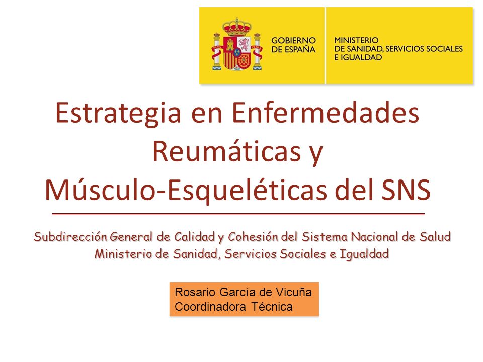 Estrategia en Enfermedades Reumáticas y Músculo-Esqueléticas del SNS