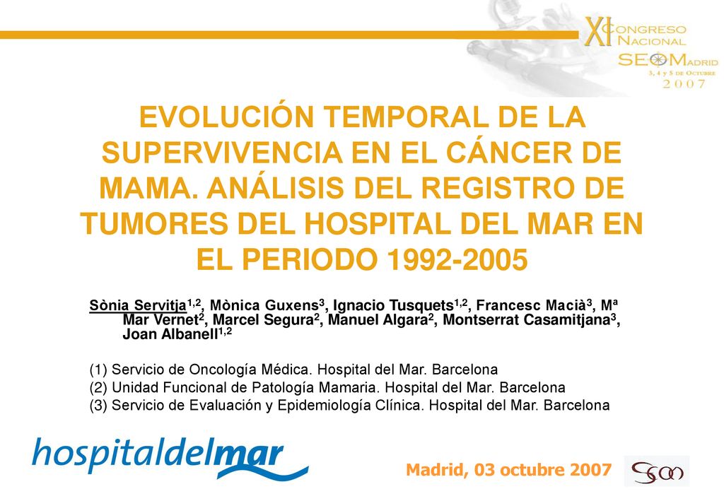 EVOLUCIÓN TEMPORAL DE LA SUPERVIVENCIA EN EL CÁNCER DE MAMA