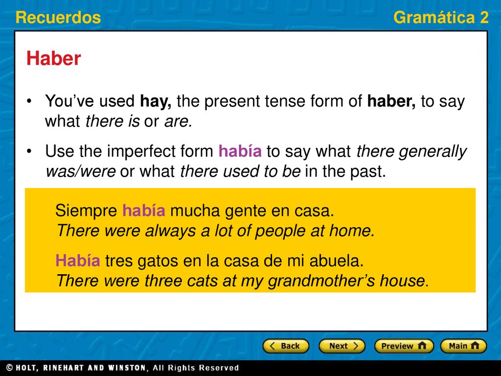 Imperfect of ser and haber ppt descargar