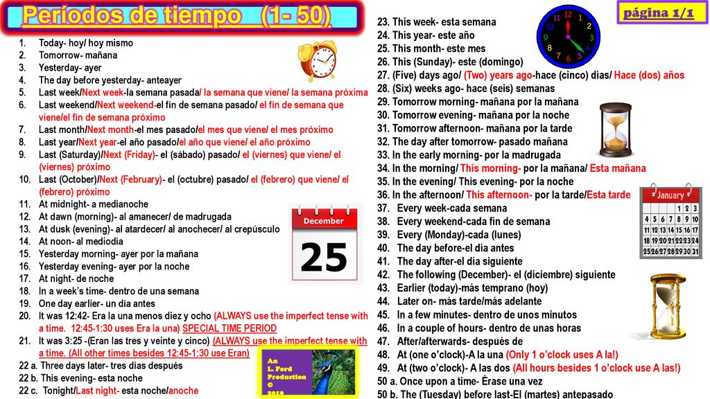 Períodos de tiempo (1- 50) página 1/1 23. This week- esta semana