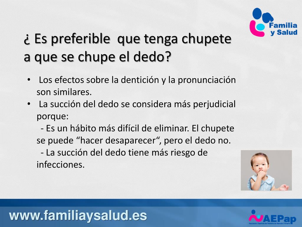 ¿ Es preferible que tenga chupete a que se chupe el dedo