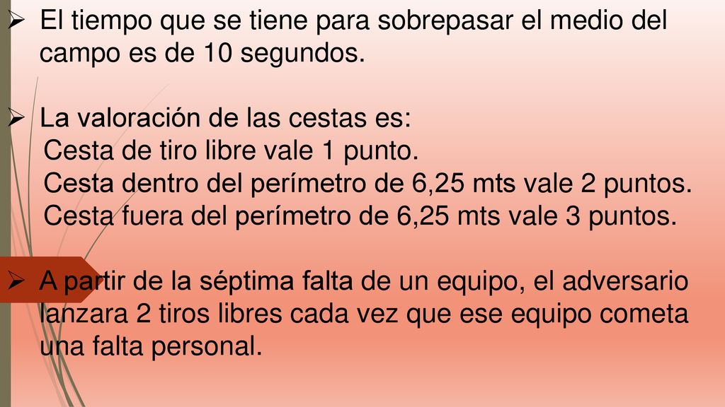 El tiempo que se tiene para sobrepasar el medio del campo es de 10 segundos.