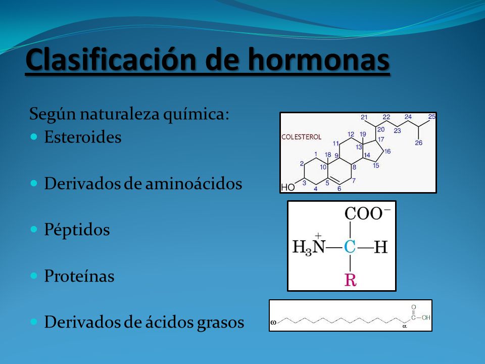Clasificación de hormonas