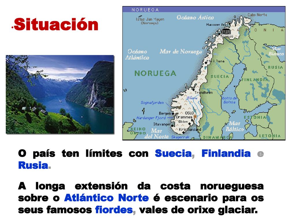 Situación O país ten límites con Suecia, Finlandia e Rusia.