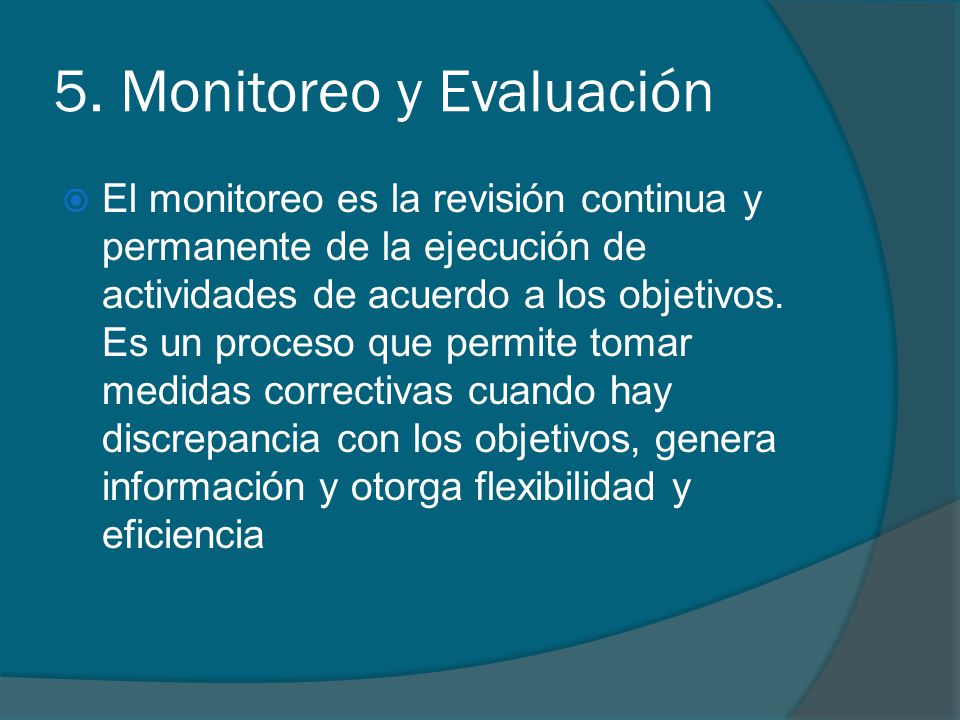 5. Monitoreo y Evaluación