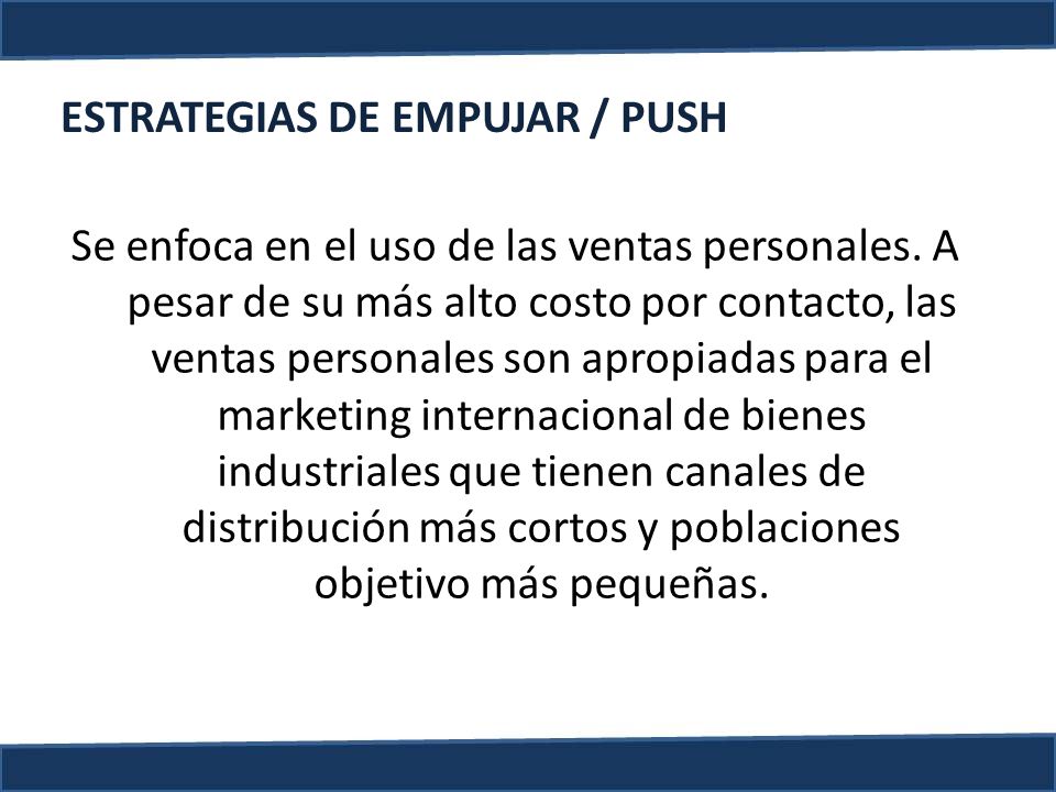 ESTRATEGIAS DE EMPUJAR / PUSH