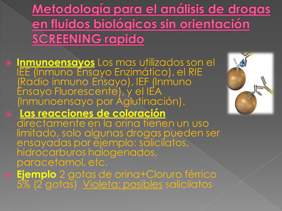 Metodología para el análisis de drogas en fluidos biológicos sin orientación SCREENING rapido