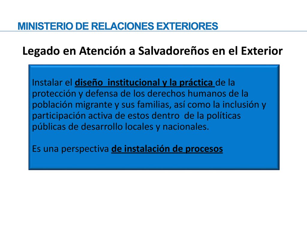 Legado en Atención a Salvadoreños en el Exterior