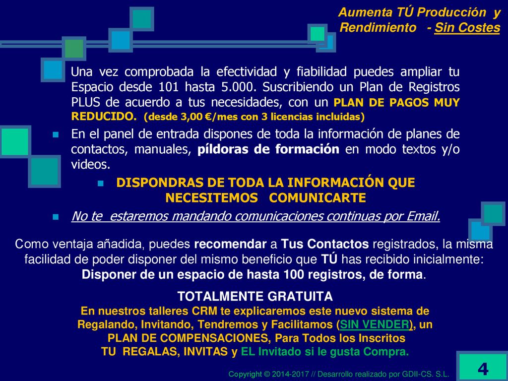 Aumenta TÚ Producción y Rendimiento - Sin Costes TOTALMENTE GRATUITA