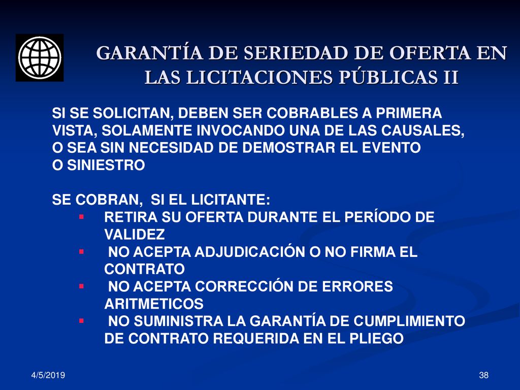 GARANTÍA DE SERIEDAD DE OFERTA EN LAS LICITACIONES PÚBLICAS II
