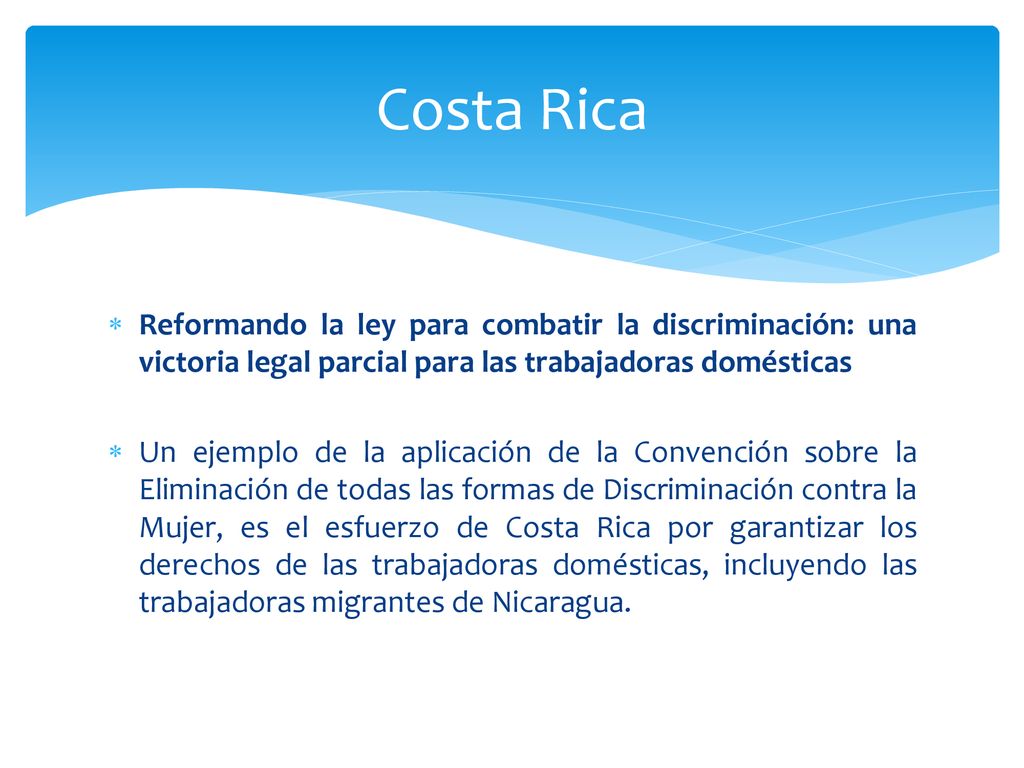 Costa Rica Reformando la ley para combatir la discriminación: una victoria legal parcial para las trabajadoras domésticas.