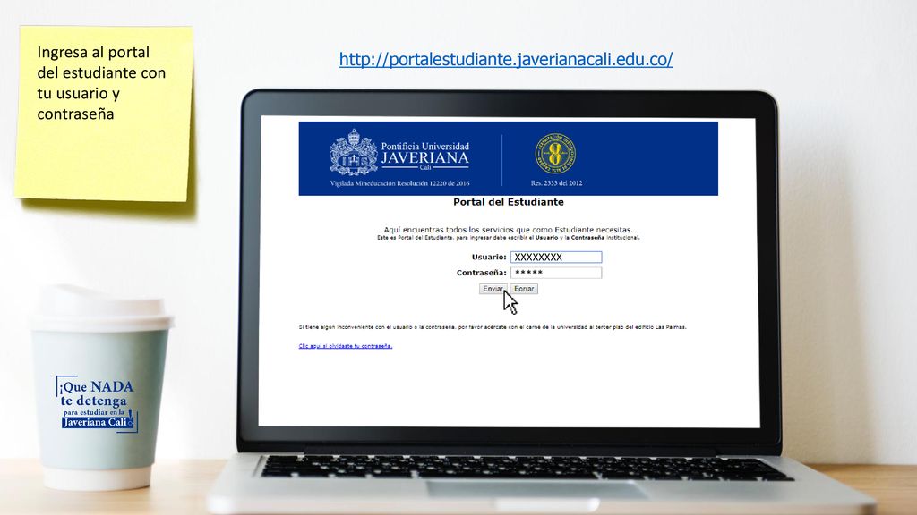 Ingresa al portal del estudiante con tu usuario y contraseña