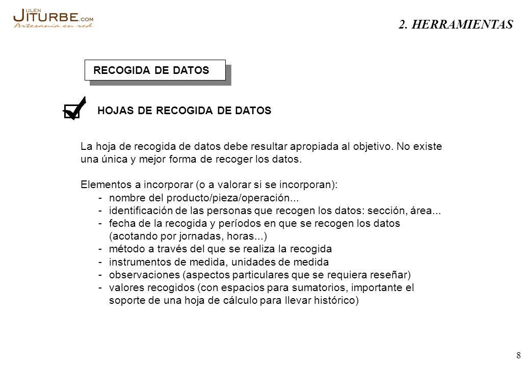 2. HERRAMIENTAS RECOGIDA DE DATOS HOJAS DE RECOGIDA DE DATOS