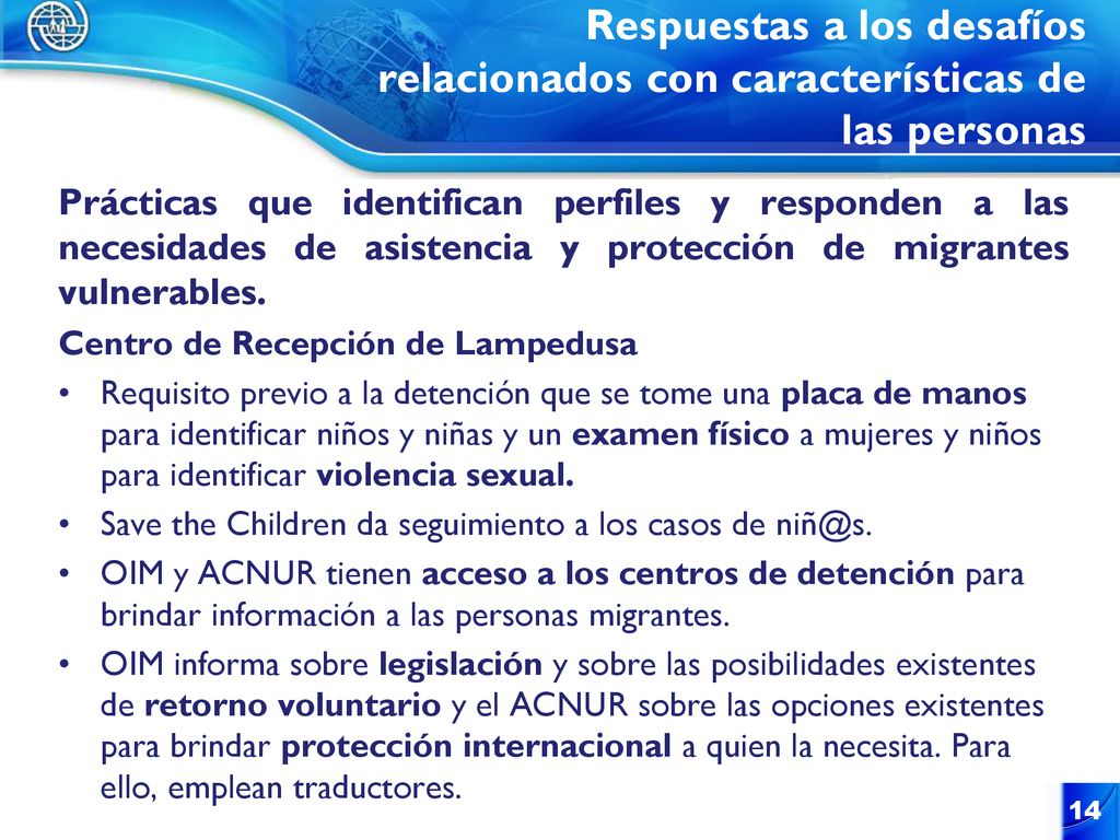 Respuestas a los desafíos relacionados con características de las personas
