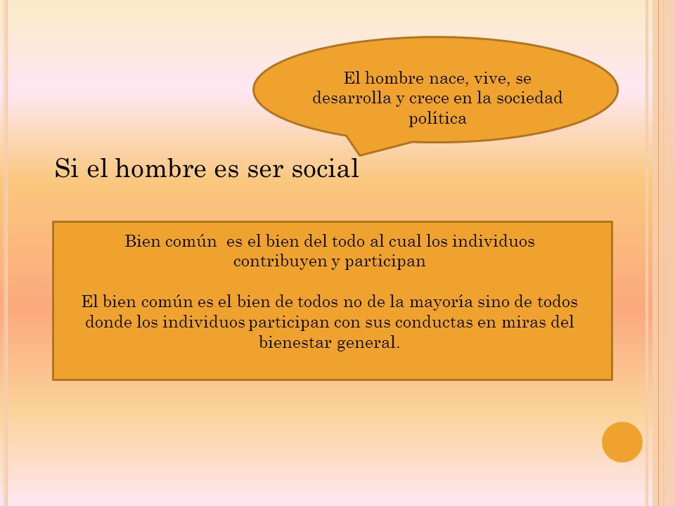 El hombre nace, vive, se desarrolla y crece en la sociedad política