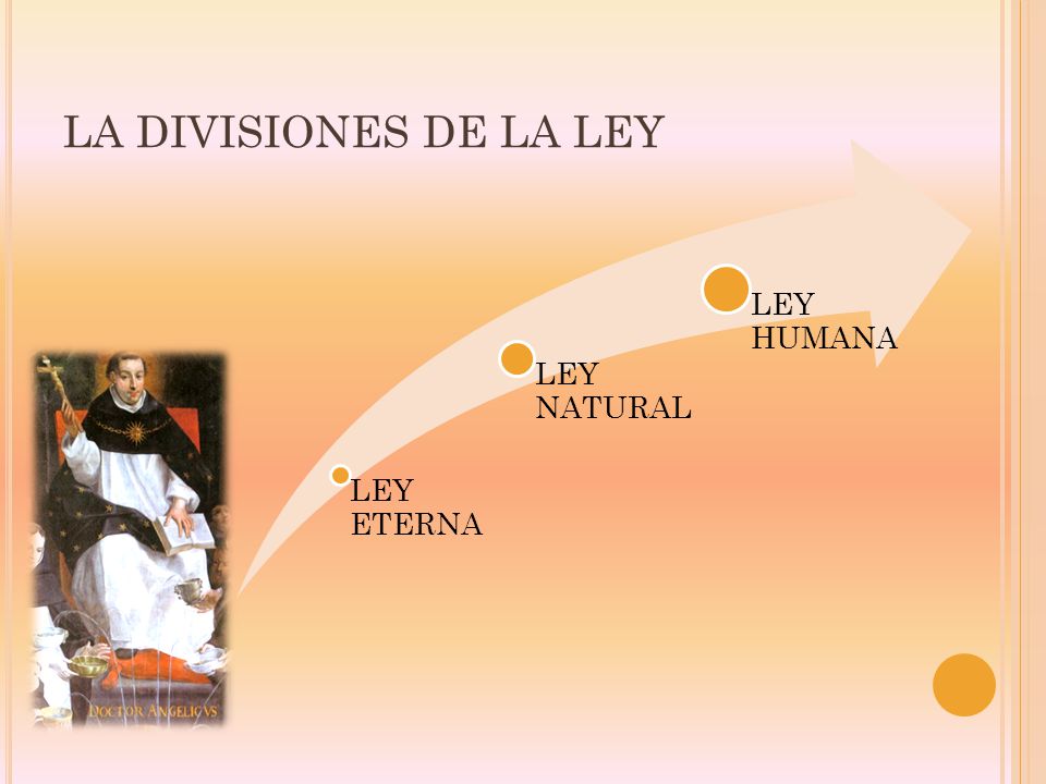 LA DIVISIONES DE LA LEY LEY ETERNA LEY NATURAL LEY HUMANA