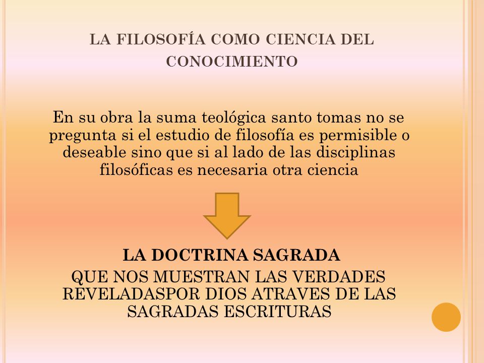 la filosofía como ciencia del conocimiento
