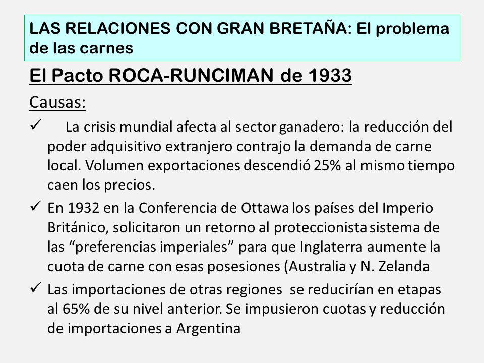 LAS RELACIONES CON GRAN BRETAÑA: El problema de las carnes