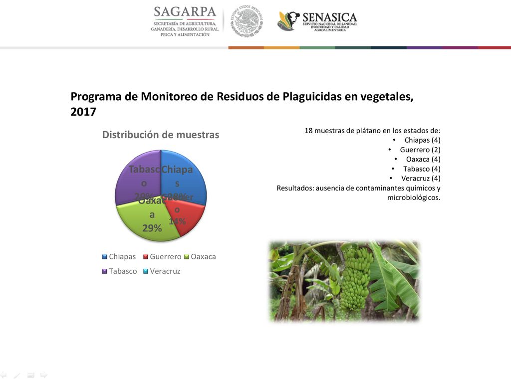 Programa de Monitoreo de Residuos de Plaguicidas en vegetales, 2017